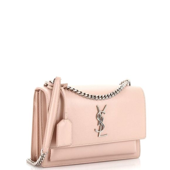 Saint Laurent Sunset Crossbody Bag Leather Medium Pink - Picture 2 of 11